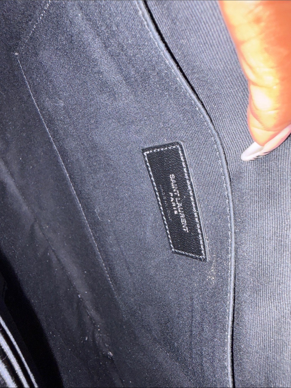Saint Laurent Black Quilted Chevron Leather Pouch with Silver Hardware - Picture 3 of 5
